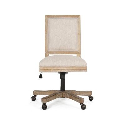 Sandine Rustic Upholstered Swivel Office Chair - Christopher Knight Home | Target