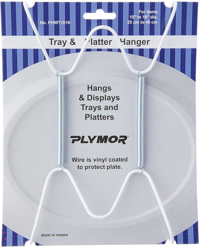 Plymor White Vinyl Finish Wall Mountable Tray and Platter Hanger, 8.25" H x 4.75" W x 0.875" D (f... | Amazon (US)