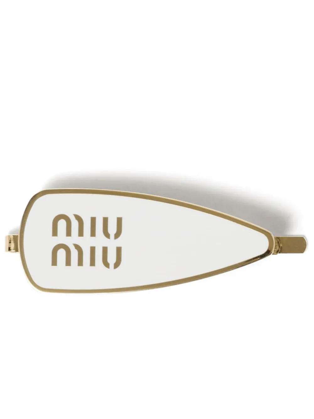 Miu Miu engraved-logo Enamel Hair Clip - Farfetch | Farfetch Global