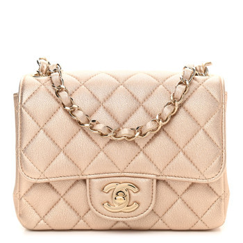 Metallic Lambskin Quilted Mini Square Flap Gold | FASHIONPHILE (US)