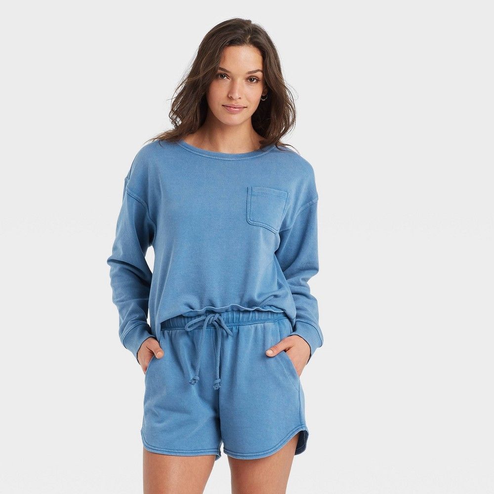 Women's French Terry Sweatshirt - Universal Thread Blue M | Target