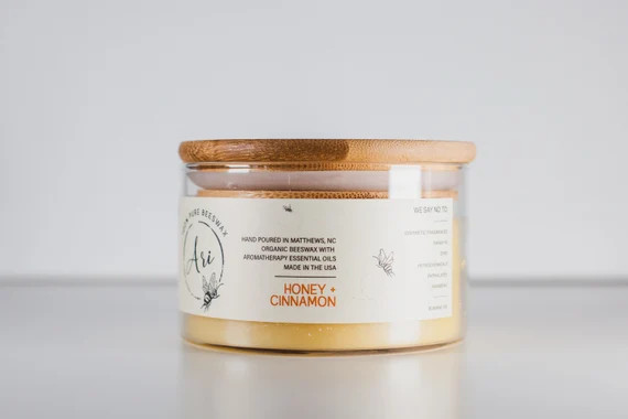 Beeswax Candle | Honey Cinnamon|100% Pure Organic Beeswax candle with Essential oils + Hemp wick ... | Etsy (US)