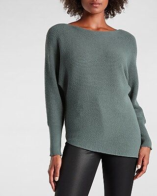 Ribbed Asymmetrical Tunic Sweater | Express