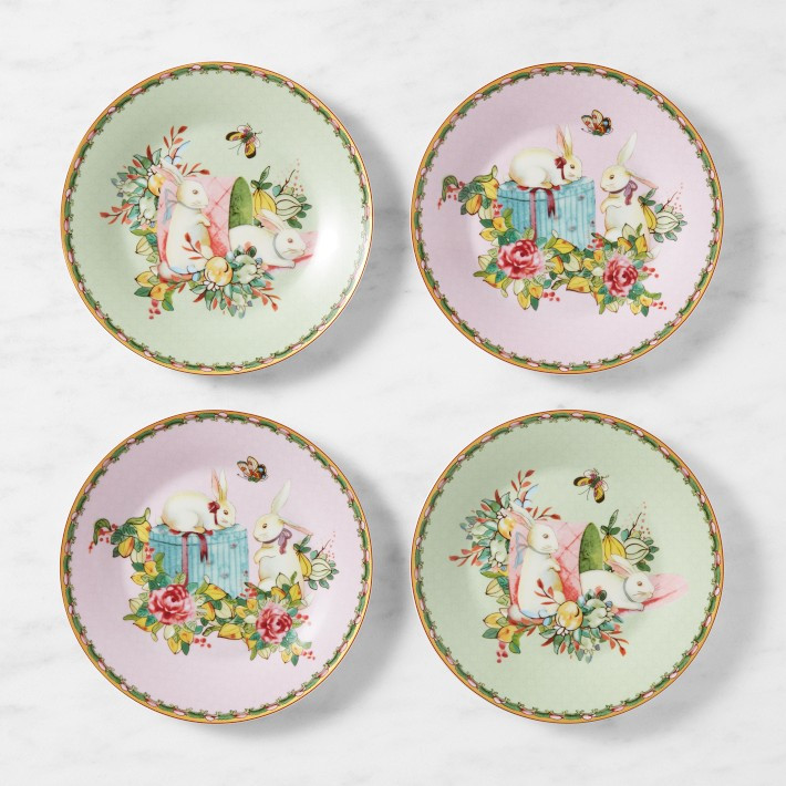 Famille Rose Bunny Salad Plates, Set of 4 | Williams-Sonoma