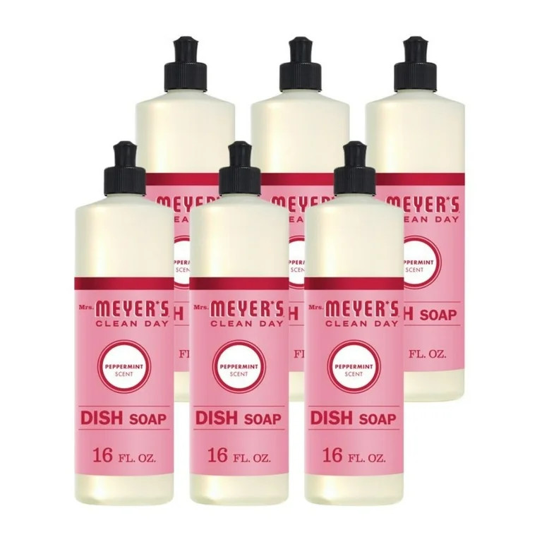 Mrs. Meyer's Clean Day Liquid Dish Soap, Peppermint Scent, 16 Fluid Ounce, 6 Count | Walmart (US)