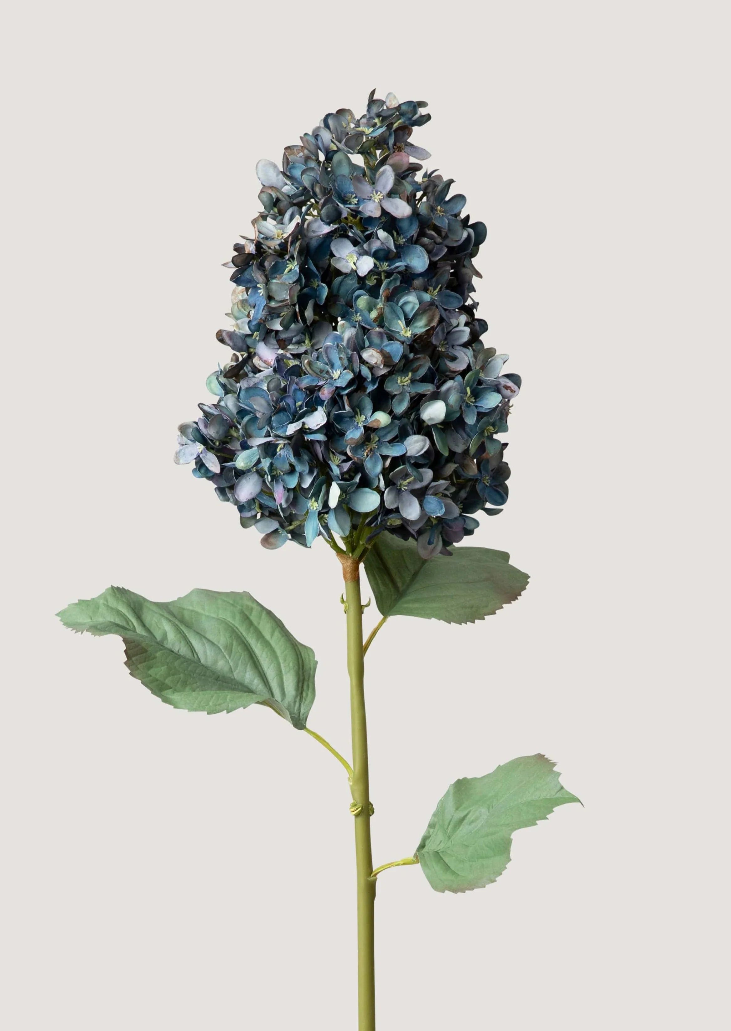 Dried Look Fake PeeGee Cone Hydrangea in Vintage Dark Blue - 35" | Afloral