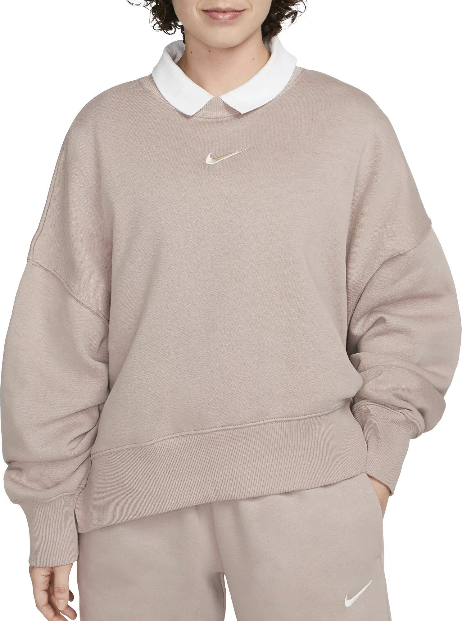 Nike Women's Sportswear Phoenix Fleece Over-Oversized Crewneck Sweatshirt, Large, Diffused Taupe | B | Dick's Sporting Goods