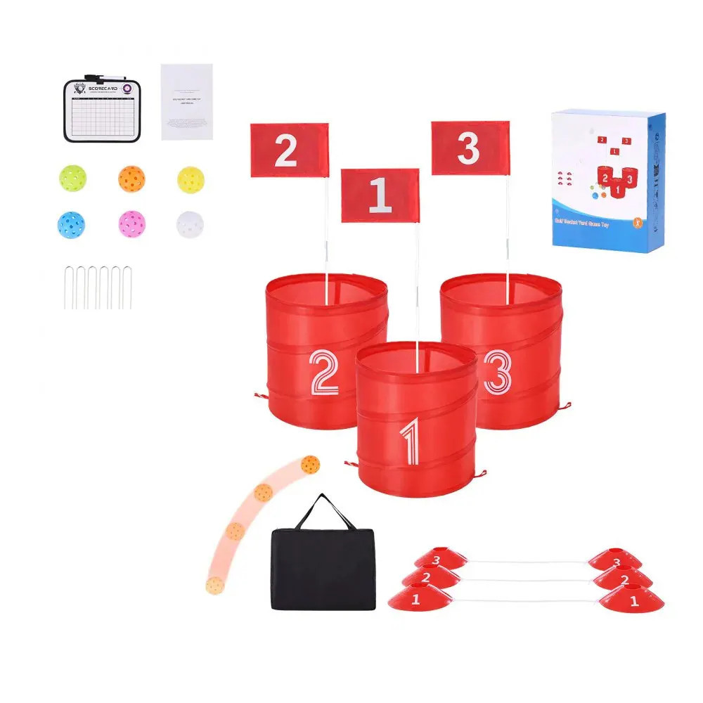 Slickblue Backyard Golf Yard Game Set with 3 Players Bucket Targets Flags 6 Balls and Storage Bag for Lawn Beach Park or Outdoor | D-VO-574846889791 | Lowe's