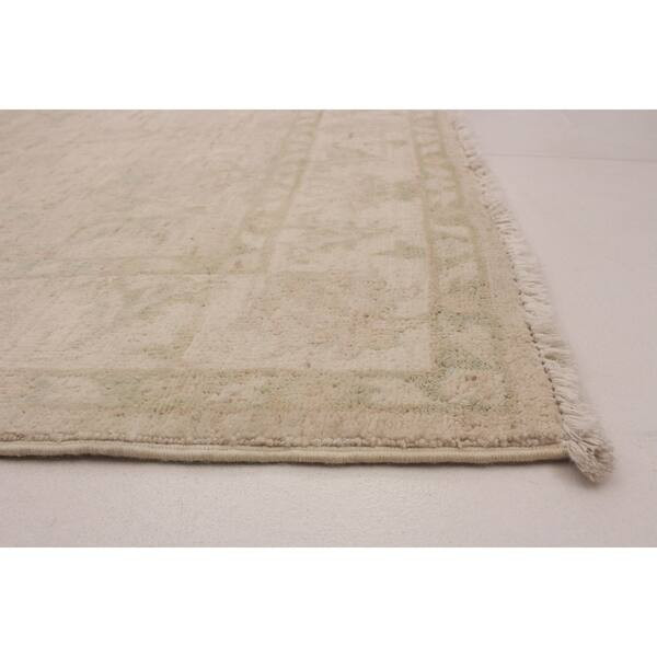 Hand-knotted Peshawar Oushak Ivory Wool Rug | Bed Bath & Beyond