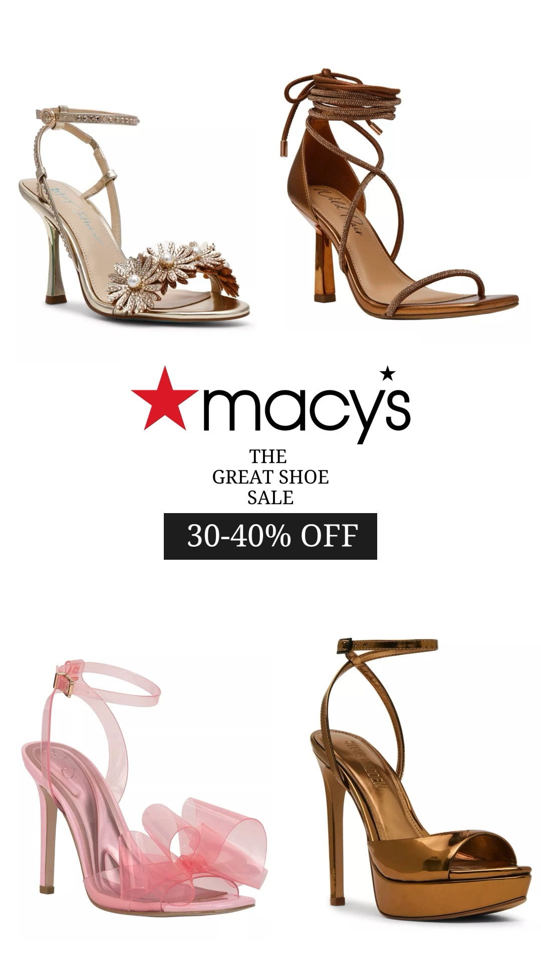 @Macys the great shoe sale 30-40% off 

#LTKShoes #LTKHeels 

#LTKSaleAlert
