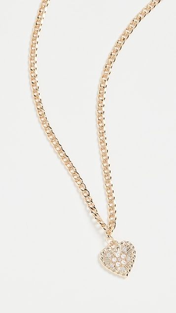 Curb Necklace with Heart Charm | Shopbop