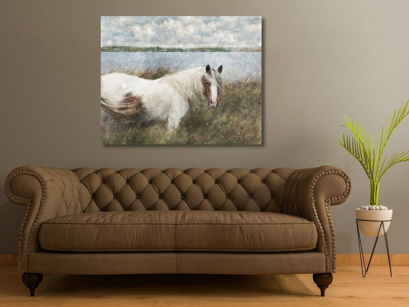 Windswept Horse Canvas Painting | Horse Painting | Horse Print | Pinto Horse | Living Room Art | ... | Etsy (US)