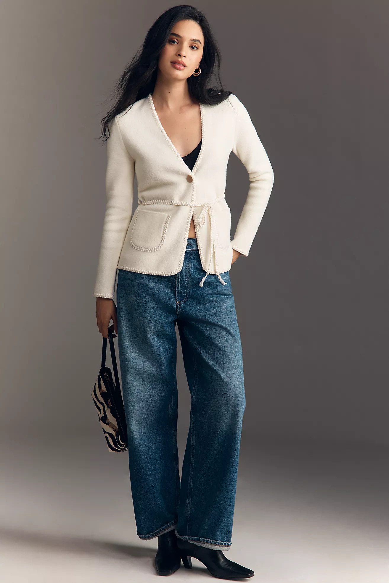 NVLT Knit V-Neck Blazer | Anthropologie (US)