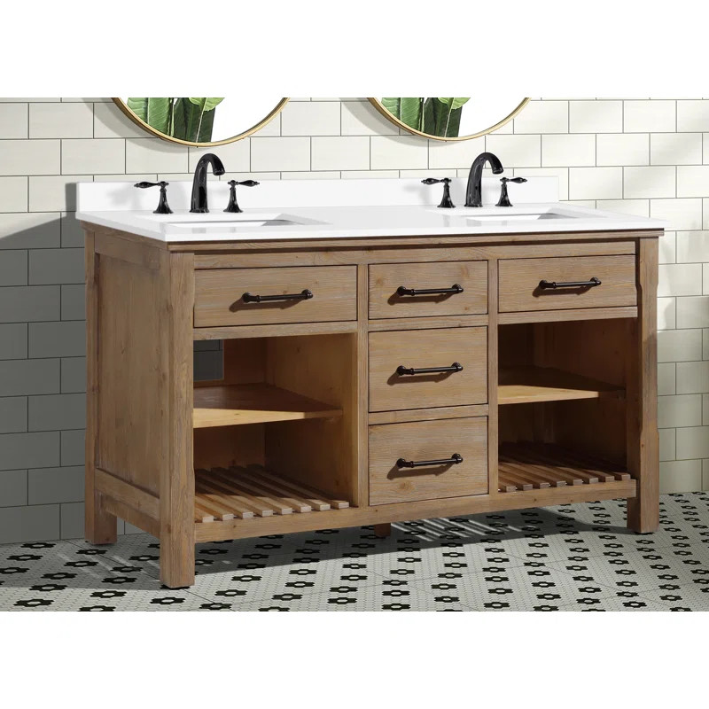 Gloria 60'' Free-standing Double Bathroom Vanity with Vanity Top | Wayfair North America