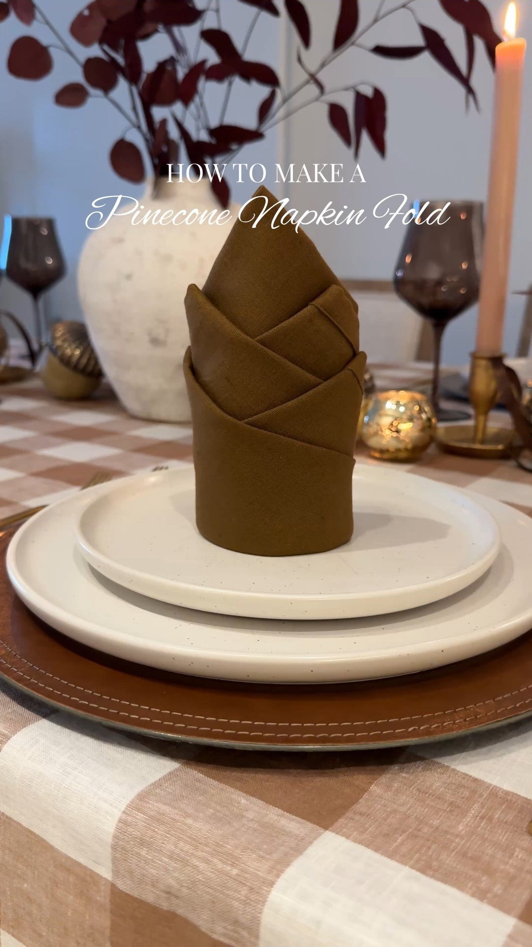 Can we talk about how cute this pinecone napkin fold is? The easiest way to add a fall touch to your table 🤎 🍂

#LTKParties 

#LTKHoliday #LTKSeasonal