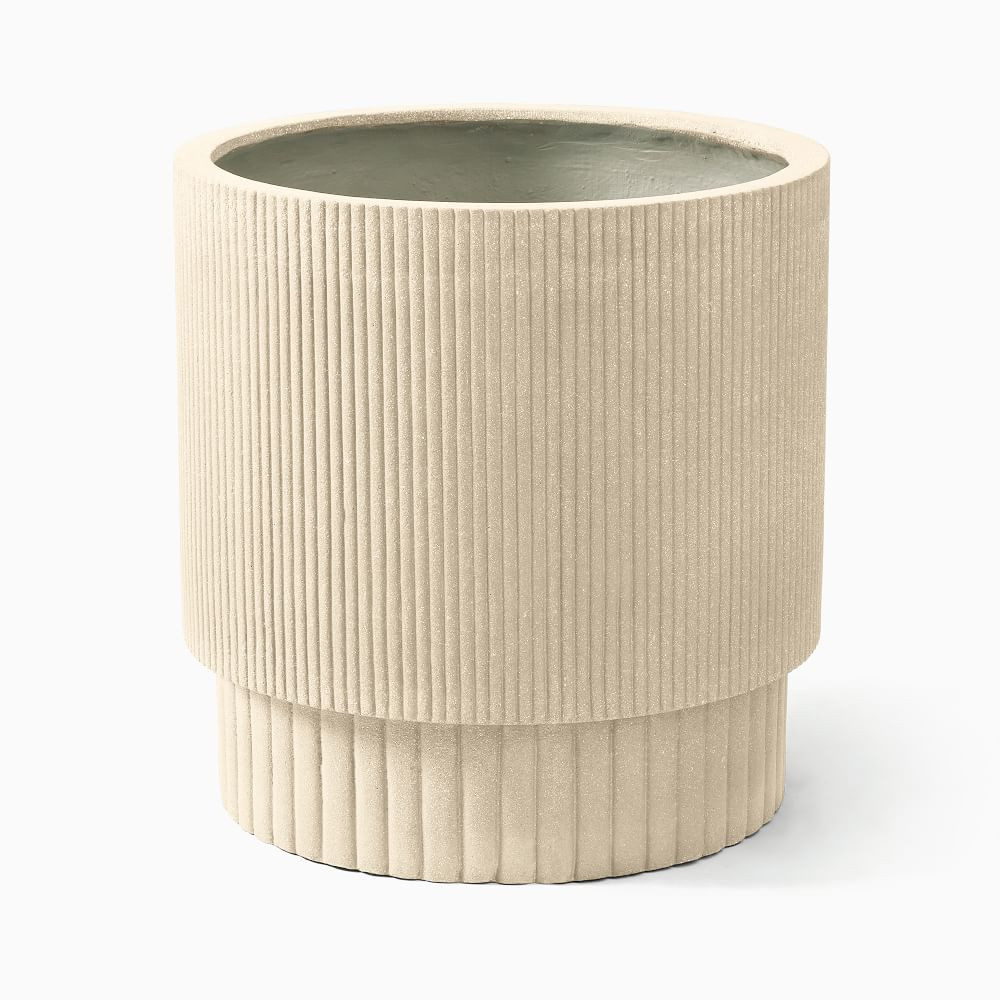 Fluted Ficonstone Indoor/Outdoor Planters | West Elm (US)