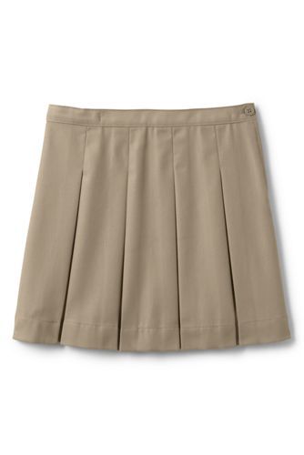 School Uniform Girls Poly-Cotton Box Pleat Skirt Top of Knee | Lands' End (US)