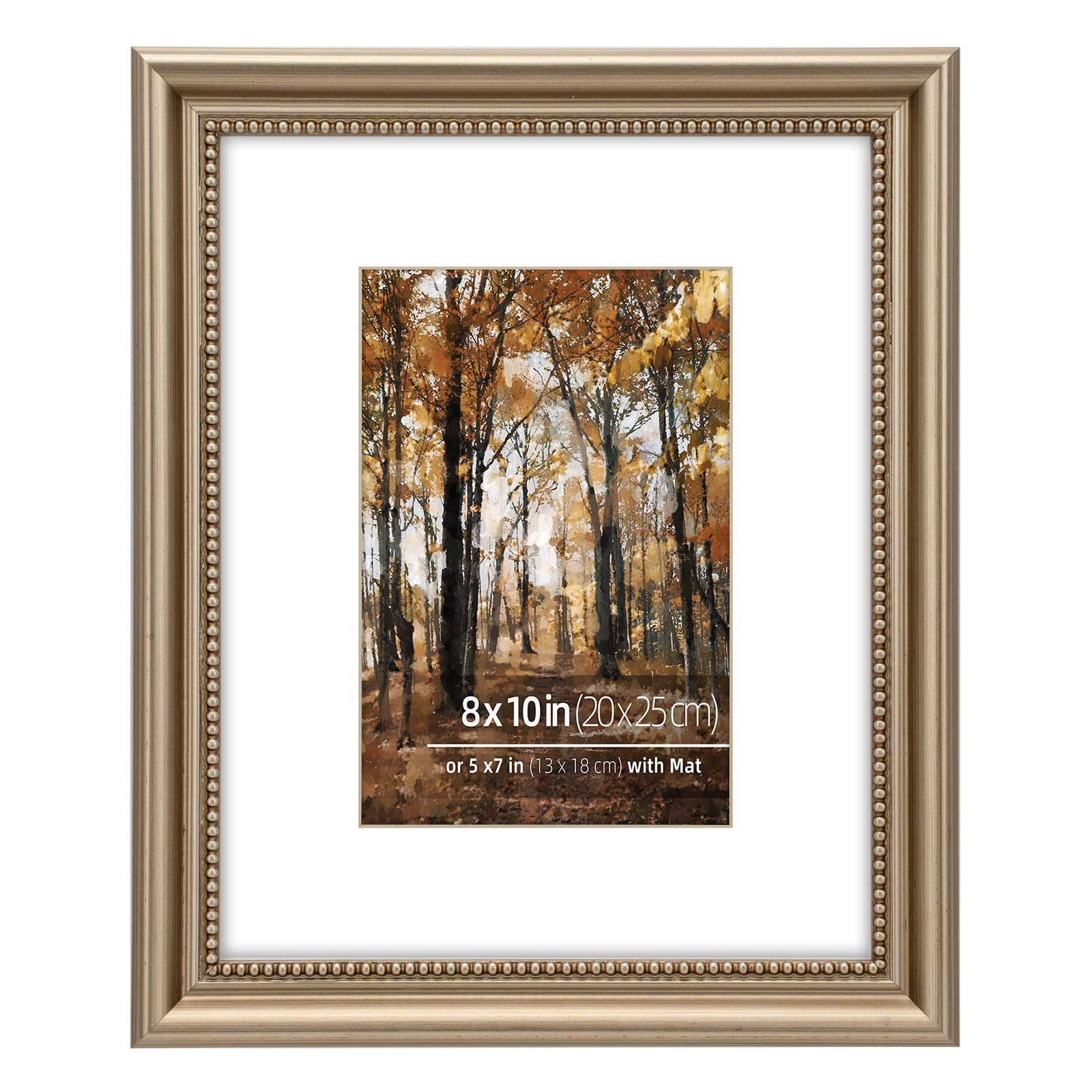 Eitida 8x10 in Wood Classic Gallery Picture Frame, Ornate Beaded Inner, Matted for 5x7 Photo, Tab... | Amazon (CA)