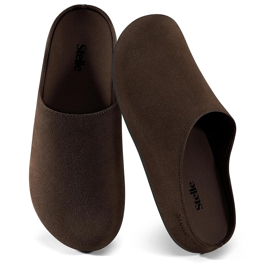 Stelle Clogs Women Mens Arch Support Suede Soft Cork Footbed Sandals Potato Shoes Slip on Home Sl... | Amazon (US)