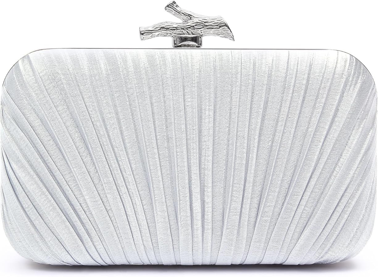 Purses for Women Evening Bag Handbags Formal Pleated Clutch Bag with Chain for Prom Wedding Party... | Amazon (US)