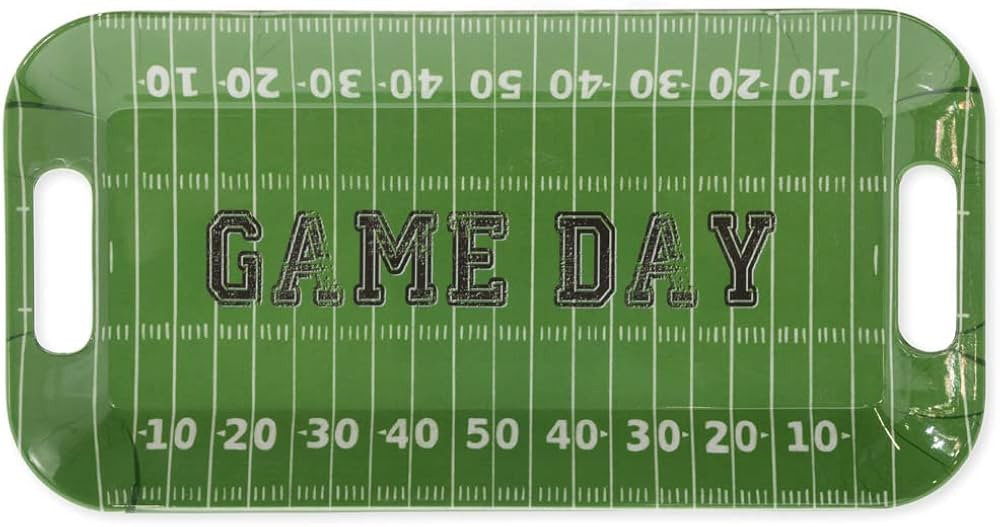 Boston International Football Tray Melamine Serving Platter with Handles, 15 x 8-Inches, Game Day | Amazon (US)