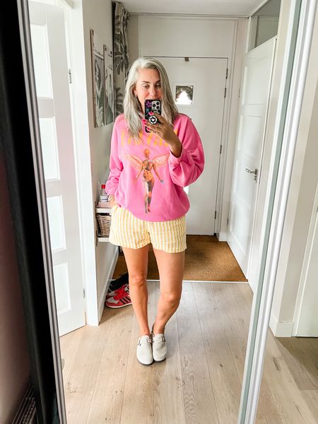 Outfits of the week. An oversized Nirvana sweatshirt and yellow striped linen shorts with Birkenstock Boston dupes as I do chores around the house. 



#LTKeurope #LTKcurves #LTKmidsize