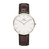 Daniel Wellington Women's 0510DW Classic York Analog Quartz Brown Leather Watch | Amazon (US)