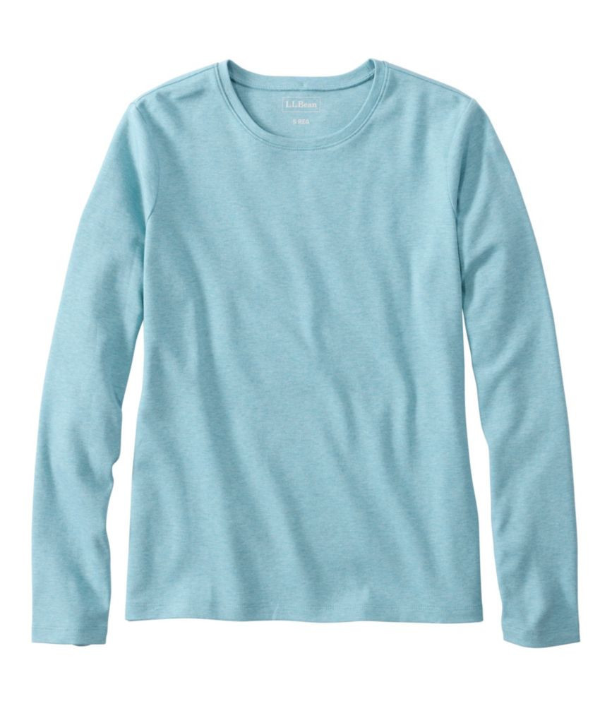 Women's L. L.Bean Tee, Long-Sleeve Crewneck Silver Blue Heather 2X, Cotton | L.L. Bean