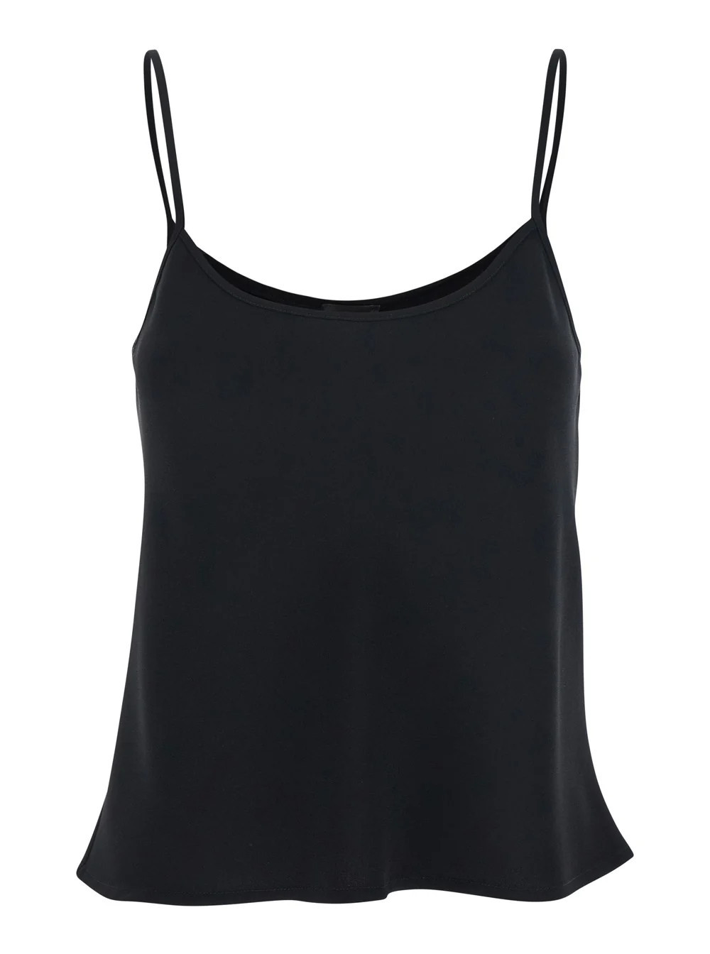 Leplain Satin Spaghetti Strap Tank Top — Black | Italist Inc.