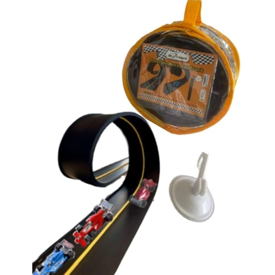 Flexible Race Car Track Set, with Pressure Suction Cup, 2 Small racecars, Zipup Storage Bag, High... | Amazon (US)