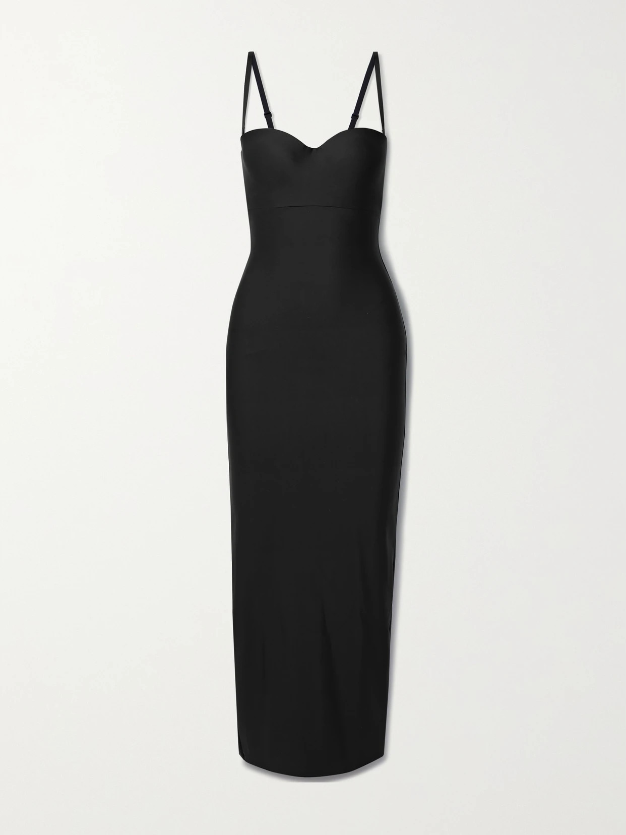 SKIMS - Body Basics Molded Underwire Long Dress - Onyx | NET-A-PORTER (US)