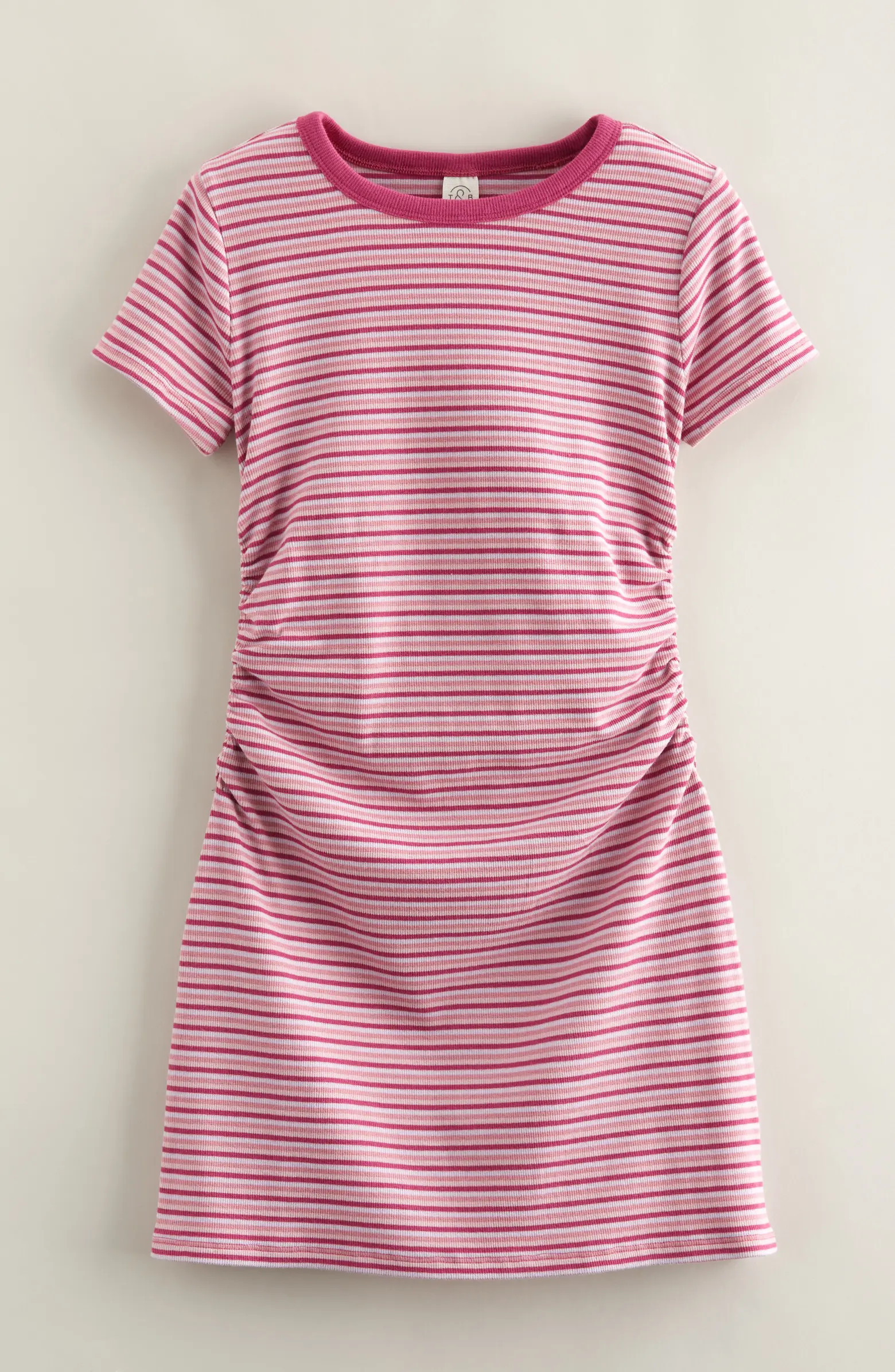 Kids' Stripe Ruched T-Shirt Dress | Nordstrom