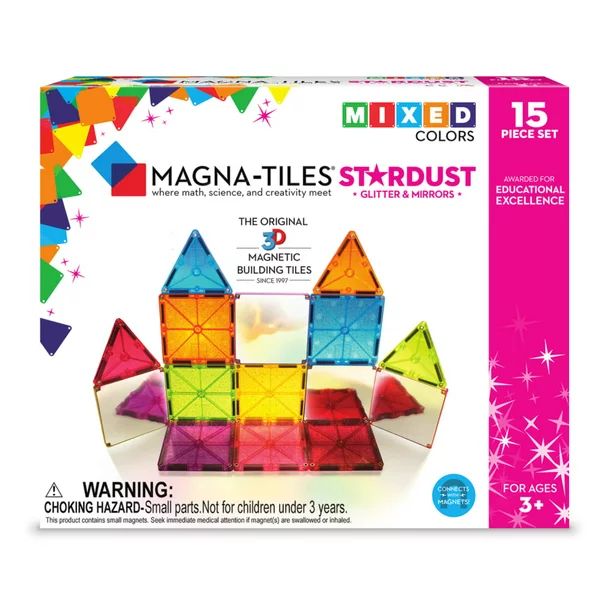 Magna-Tiles 15-Piece Stardust Set – The Original, Award-Winning Magnetic Building Tiles – Cre... | Walmart (US)