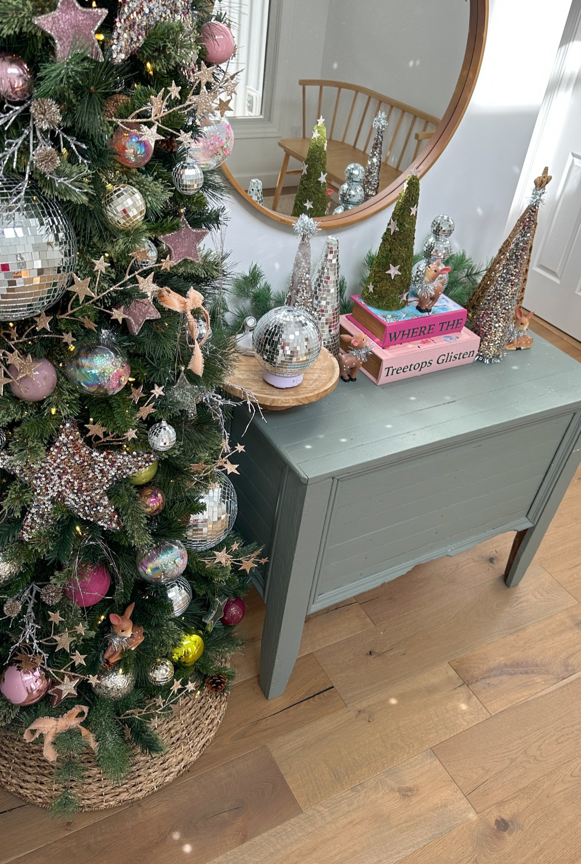 Disco ball Christmas. Christmas tree collar. Pink Christmas. Ornament spinners  

#LTKhome #LTKSeasonal #LTKHoliday