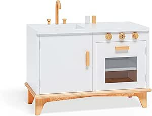 Be Mindful Play Kitchen for Boys and Girls in White and Natural | Amazon (US)