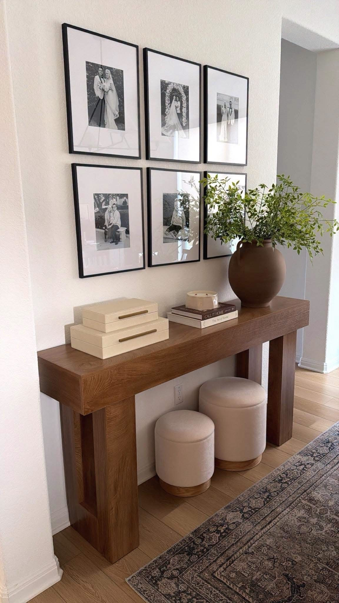 Dining Room Console Table - on sale for $132! 👏🏼

Paired with my Look for Less Gallery Frames ✨

Only $25 and they are such great quality! Linked this whole look below 🌿🔗

Console table, gallery wall, gallery frames, mcgee vase, faux stems, entryway table, storage boxes, console styling, amazon finds, target style