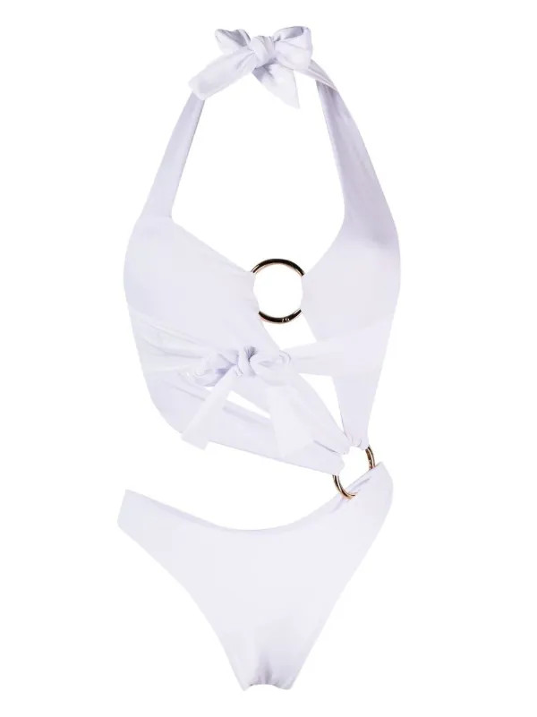 halter neck cut-out design one-piece | Farfetch Global