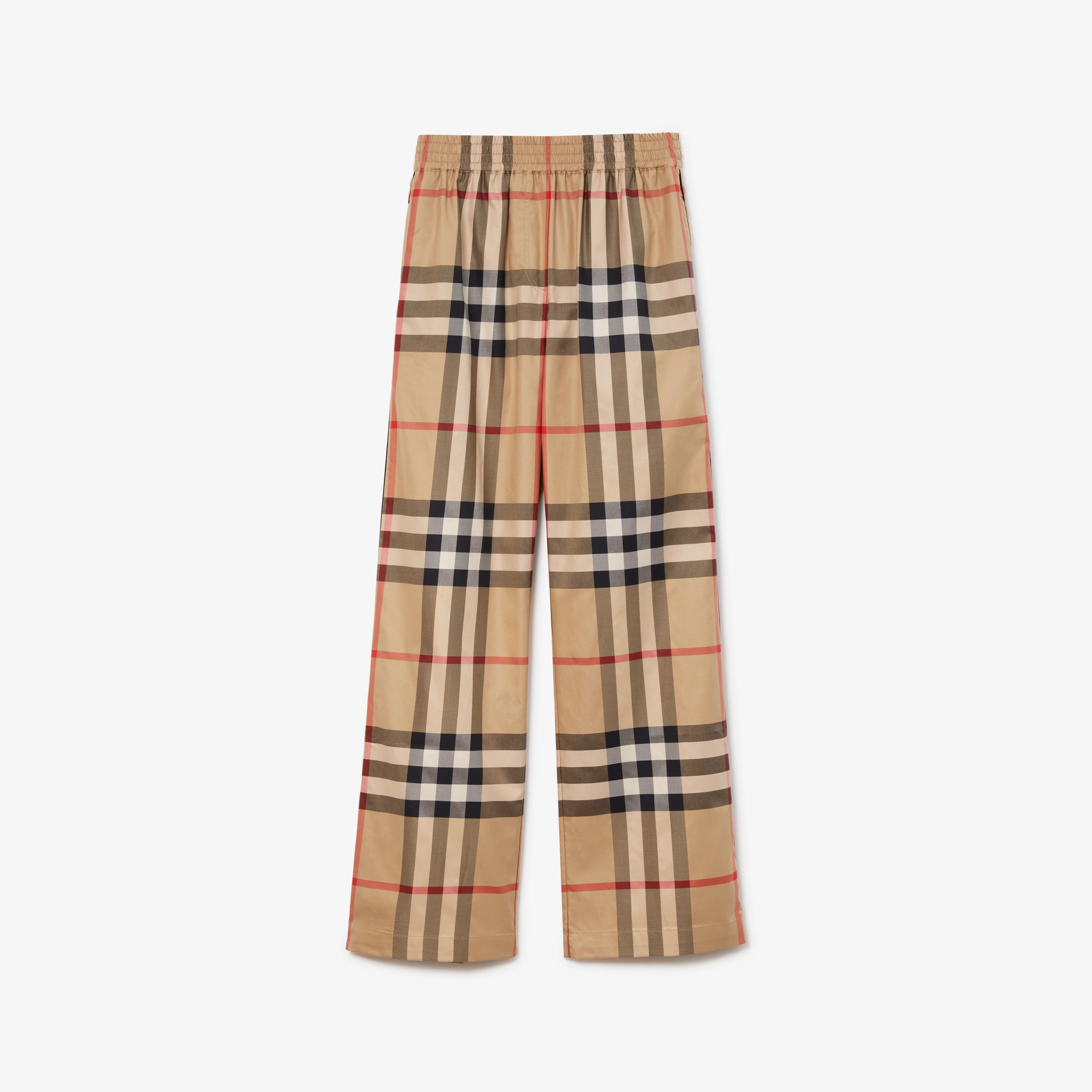 Check Cotton Trousers in Archive beige - Women | Burberry® Official | Burberry (US)