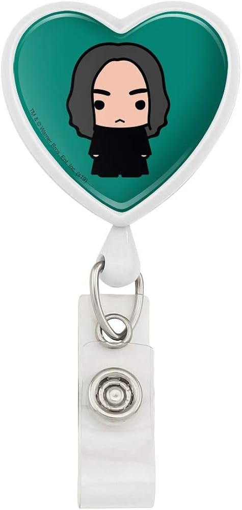 Harry Potter Snape Cute Chibi Character Heart Lanyard Retractable Reel Badge ID Card Holder | Amazon (US)