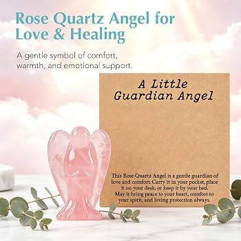 Rose Quartz Angel Gift for Women, Mini Crystal Guardian Angel Keepsake, Healing Stone Pocket Hug,... | Amazon (US)