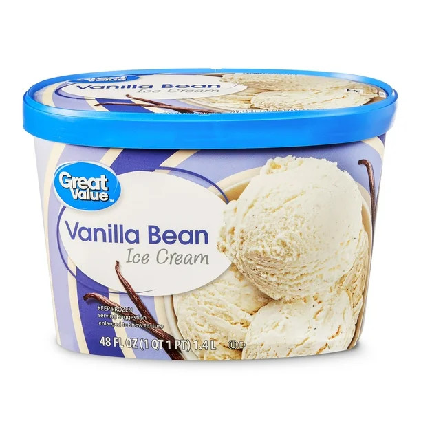 Great Value Vanilla Bean Flavored Ice Cream, 48 fl oz - Walmart.com | Walmart (US)