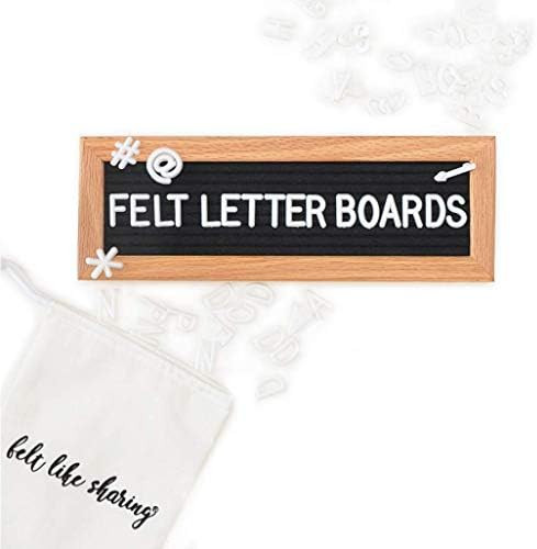 Small Felt Letter Board with Letters and Numbers, Message Board W/ Oak Frame, 10 x 3.5 Inches, Chang | Amazon (US)