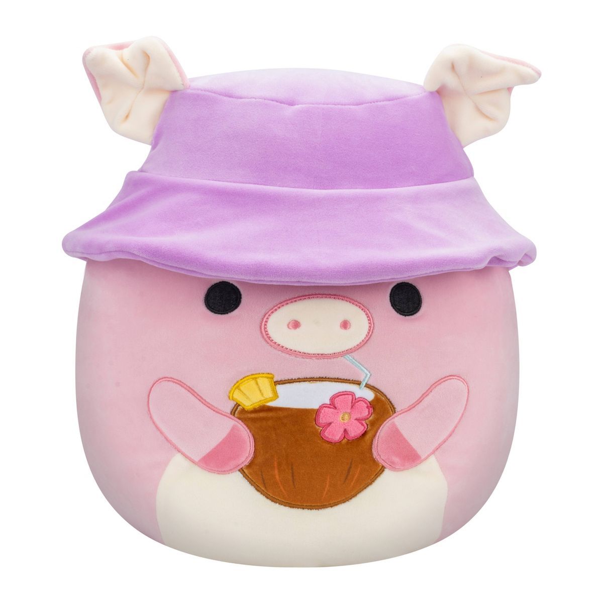 Squishmallows 16" Peter Pink Pig with Tropical Drink in Bucket Hat | Target