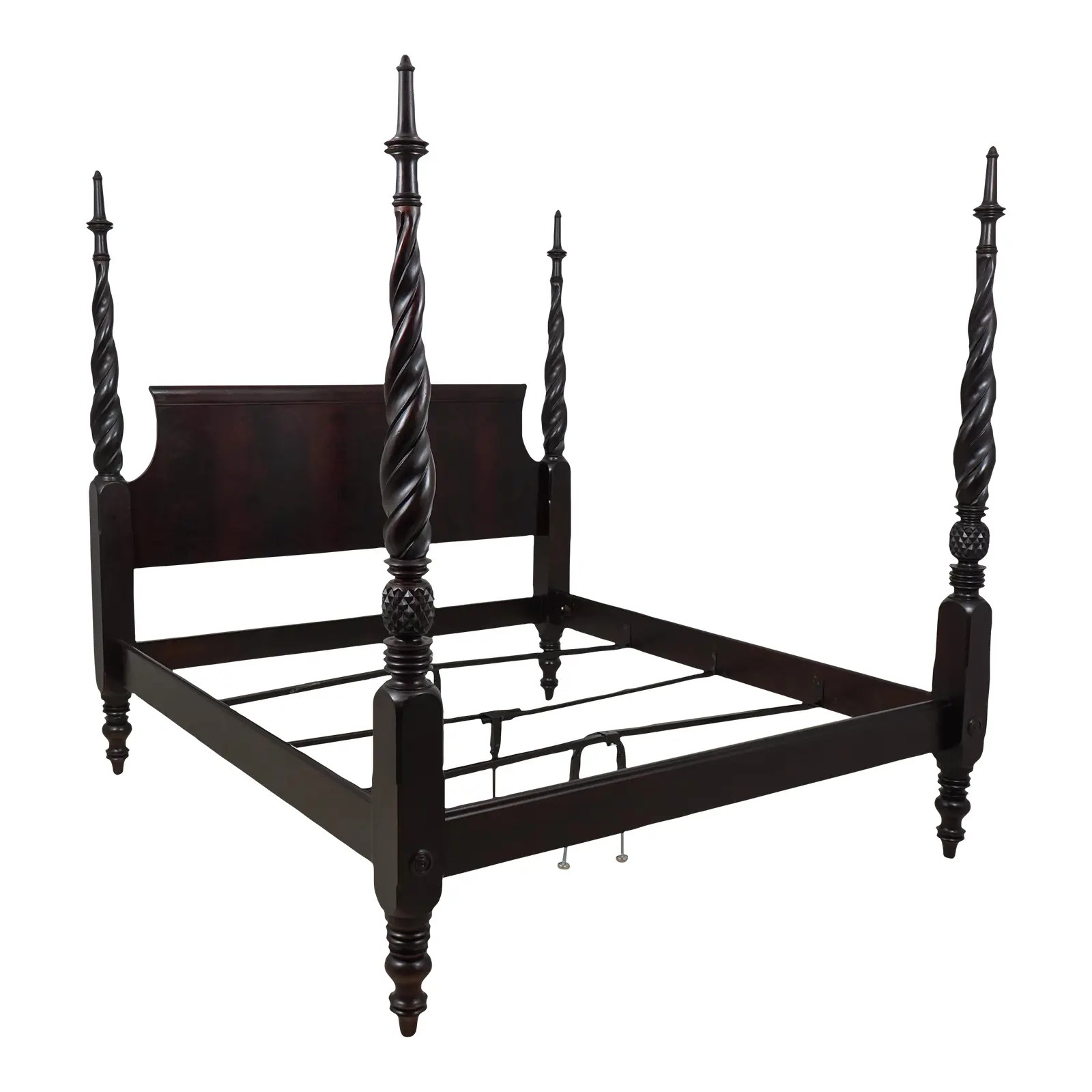 Hickory Chair Co King Size Mahogany Plantation Bed | Chairish