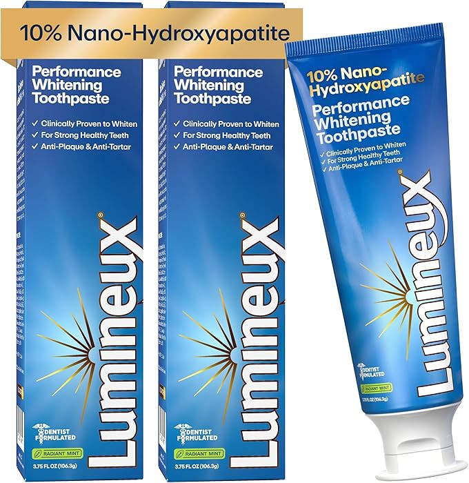 Lumineux 10% Nano Hydroxyapatite Performance 2 Pack Whitening Toothpaste - Fluoride Free & Gentle... | Amazon (US)