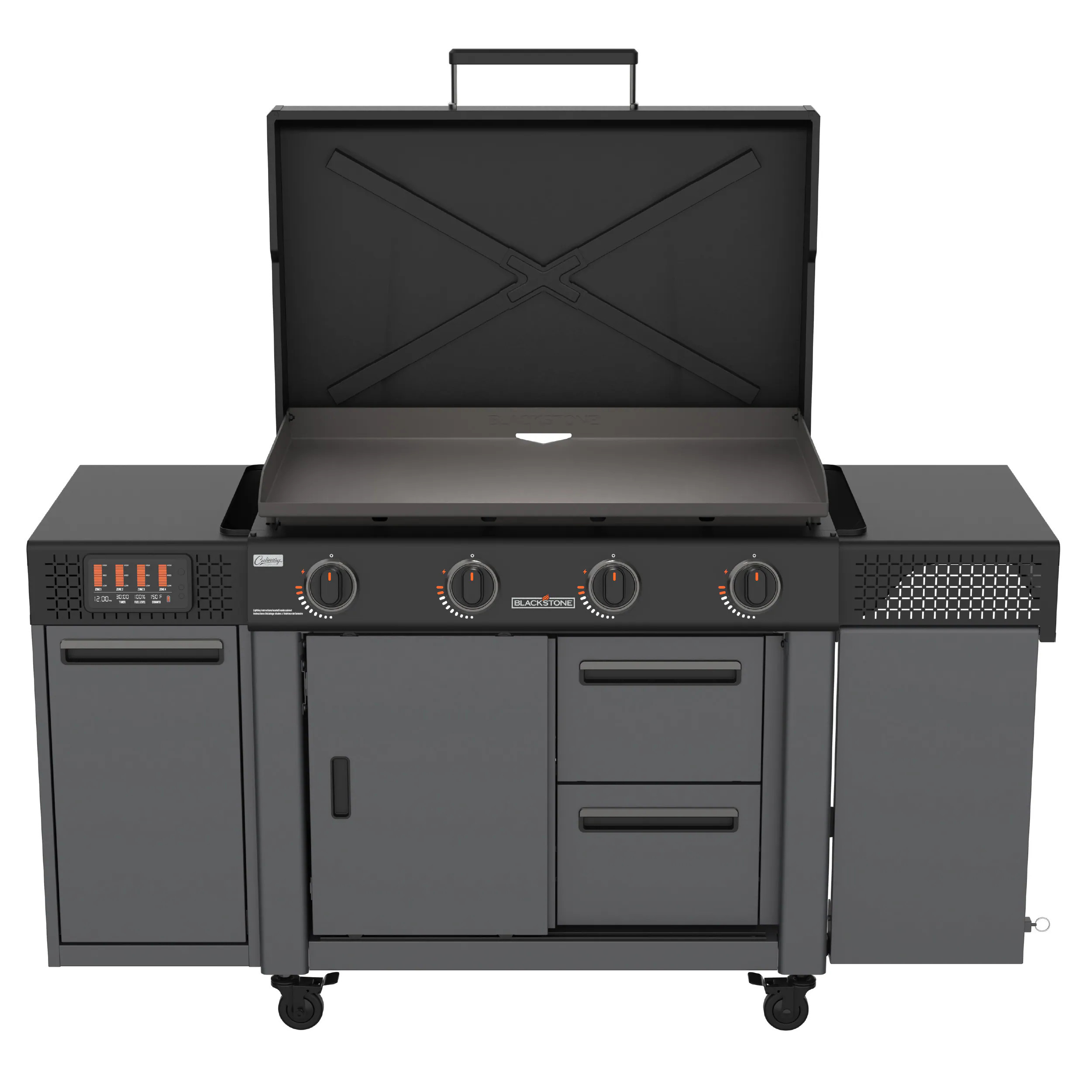 Blackstone 36"" Culinary Deluxe Griddle with Extended Side Table 4 -Burner Liquid propane Flat Top Grill | 2362 | Lowe's