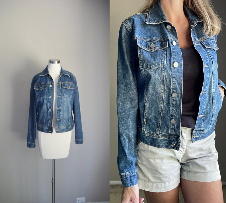Vintage 90s Calvin Klein CK Denim Jean Medium Wash Jacket // - Etsy | Etsy (US)