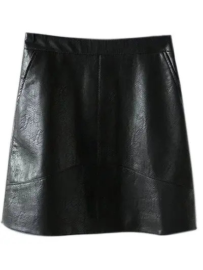 PU Leather A Line Skirt | Rosegal US