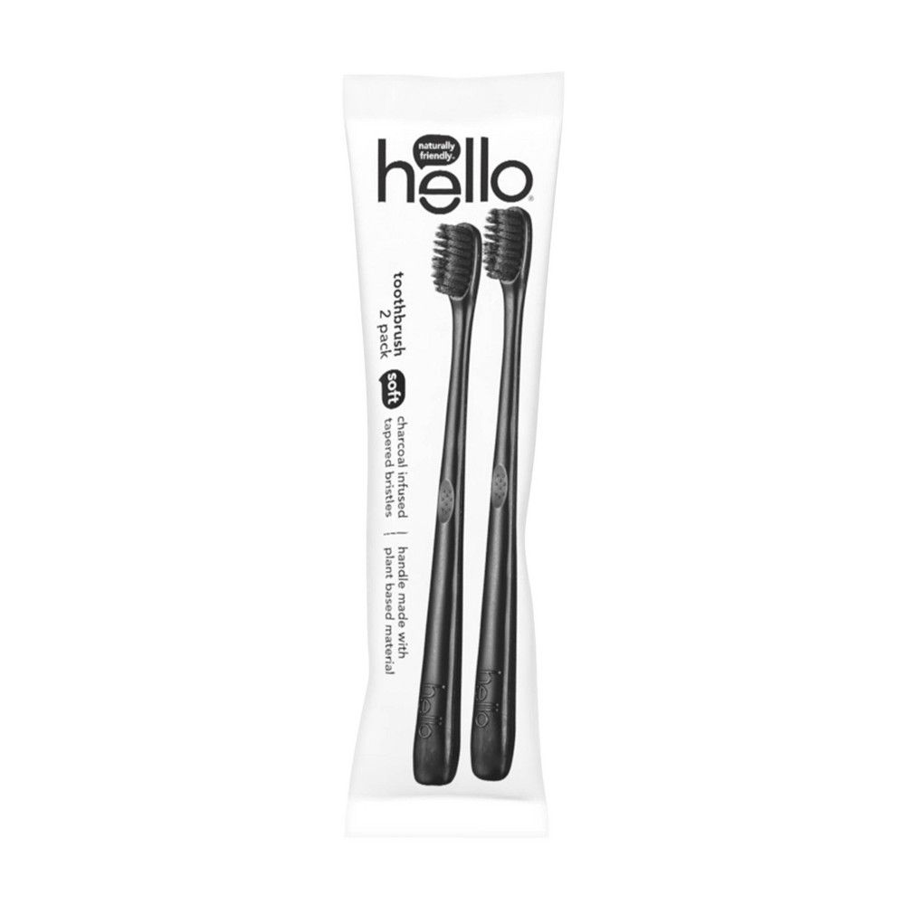 hello Activated Charcoal Infused Bristle BPA-Free Toothbrush - Trial Size - 2ct | Target