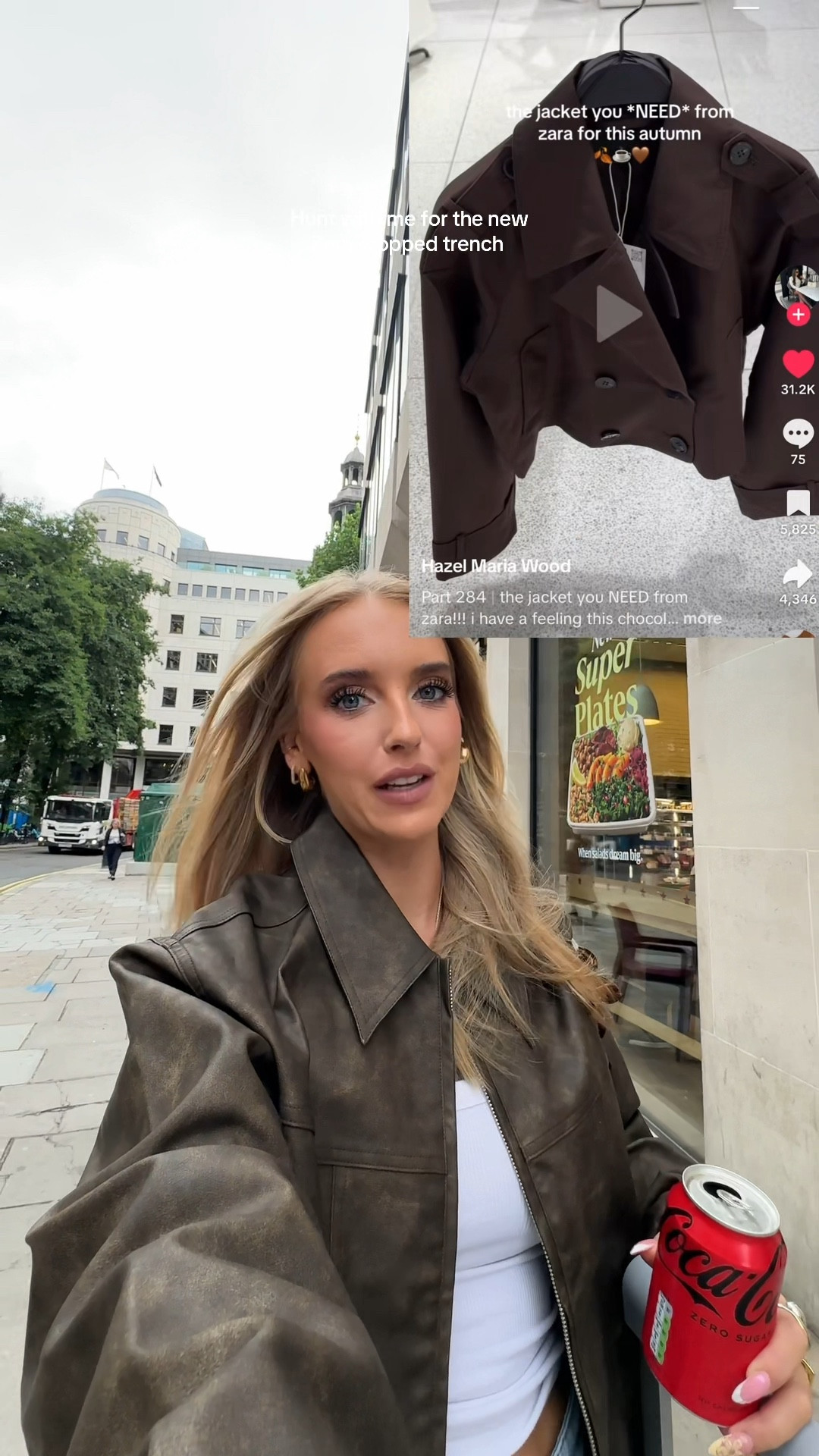 Come with me to Zara to find this brown cropped trench 🤎